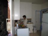 Diane in the kitchen (being remodeled).